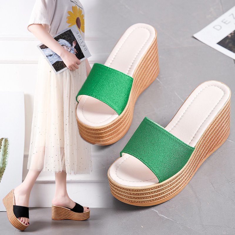 Damen Wedge-Pantoletten mit bequemem Riemendesign und rutschfester Sohle Drune