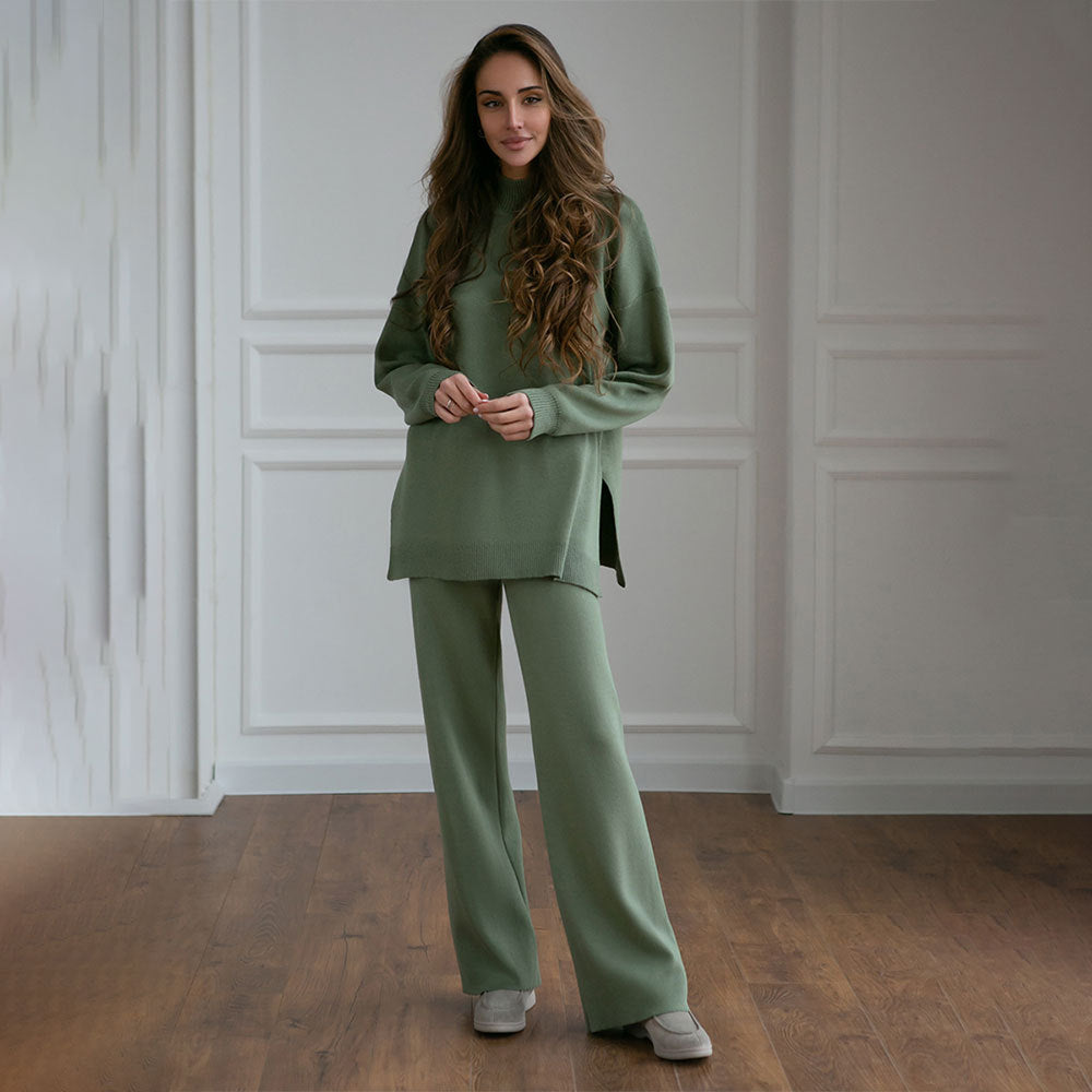 Damen komfortables Strick-Ensemble mit weitem Schnitt Drune