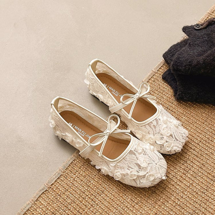 Damen Ballerinas mit floralem Spitzen-Design Drune