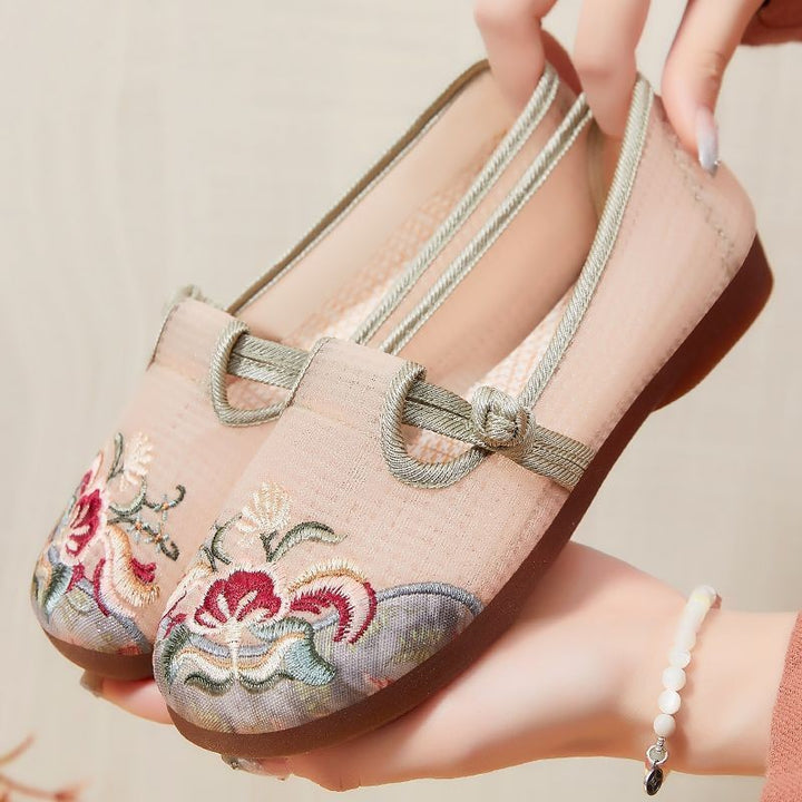 Damen bestickte Ballerina-Schuhe Drune