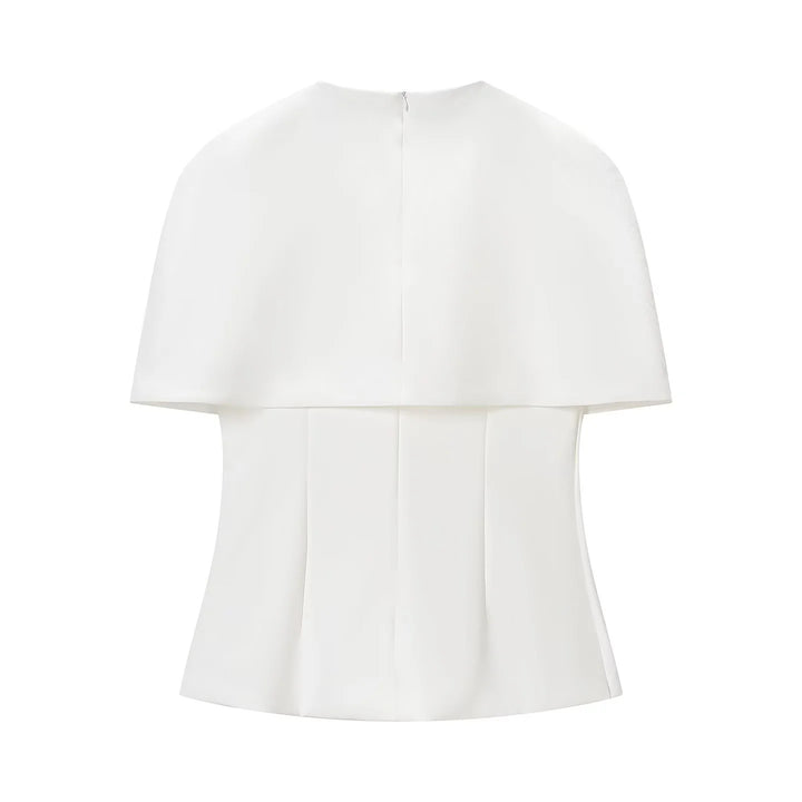 Damen nan ärmelloses Cape-Top mit tailliertem Peplum und strukturierter Crepe-Qualität Drune