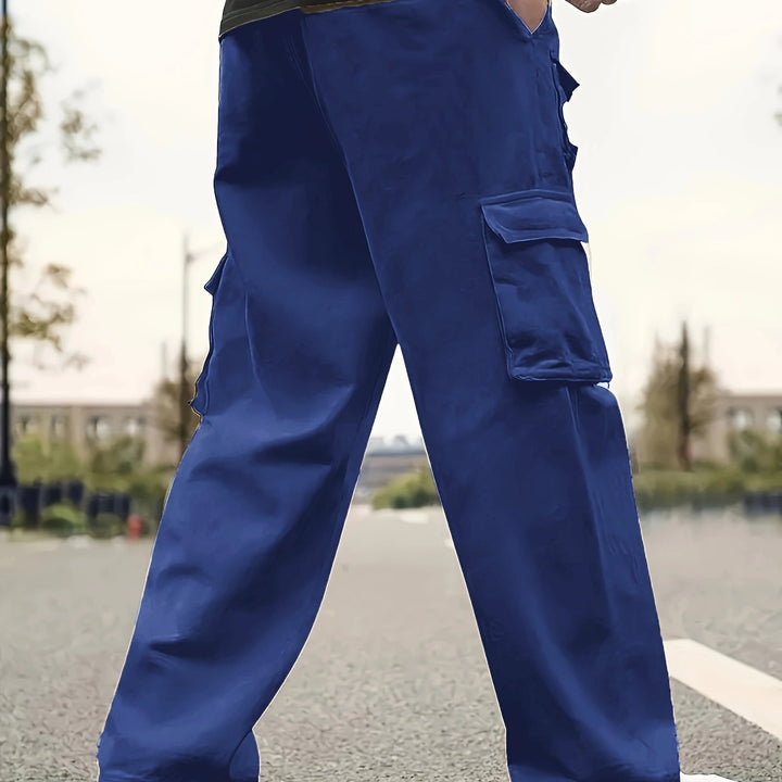 Herren Relaxed-Fit Utility-Cargohose mit großen Klappfächern und elastischem Beinabschluss Drune