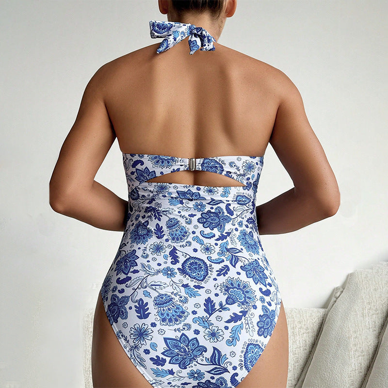Damen Einteiler Badeanzug mit elegantem Schnitt und stilvollem Cross-Design Drune
