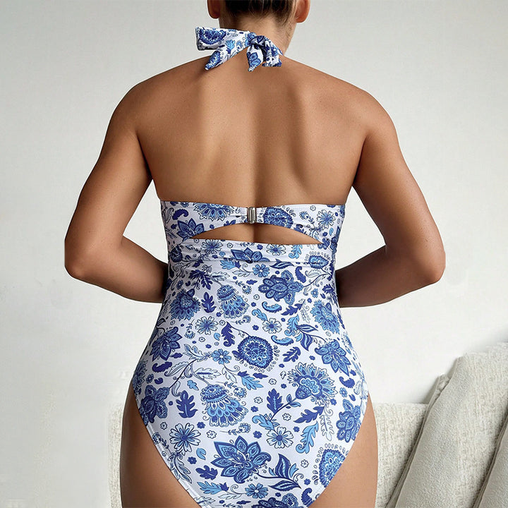 Damen Einteiler Badeanzug mit elegantem Schnitt und stilvollem Cross-Design Drune