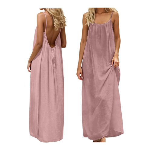 Damen Maxikleid mit tiefem Rücken Drune