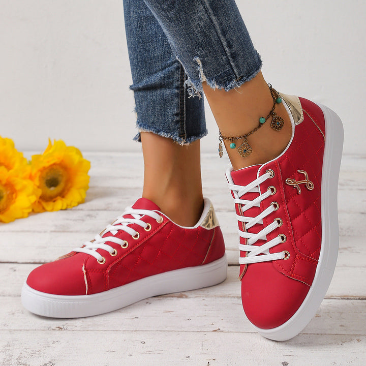 Damen Sportliche Schnür-Sneaker mit elegantem Steppdesign Drune