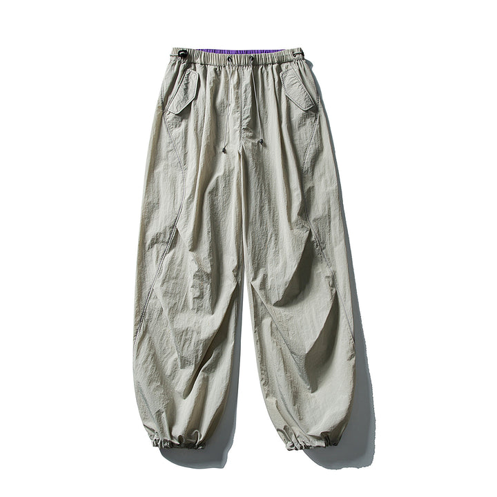 Unisex Weite Utility-Hose mit Ballon‑Silhouette, elastischem Tunnelzugbund und Bündchen Drune