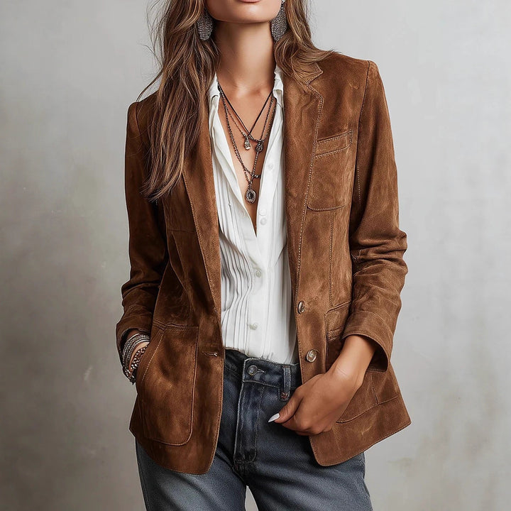 Damen Eleganter Wildlederblazer Drune