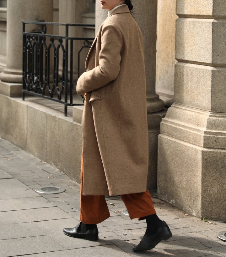 Damen Elegante und moderne Wool Trenchcoat Drune