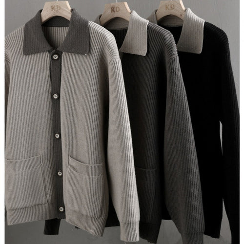 Damen entspannte Strickjacke mit innovativem Schnitt und praktischen Taschen Drune