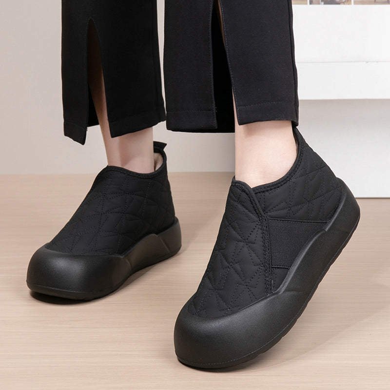 Damen Gemütliche Fleece gefütterte Slip-On Schuhe Drune