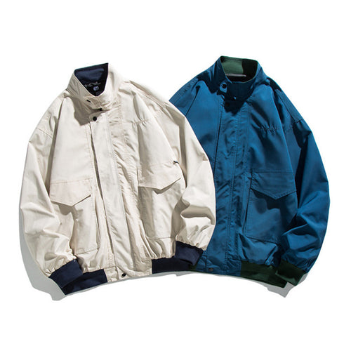 Herren Boxy-Bomberjacke im Utility-Stil mit hohem Stehkragen und aufgesetzten Klappen Drune