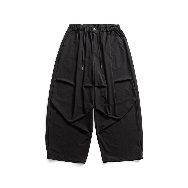 Damen Weite Cropped-Cargo-Culotte mit Tunnelzugbund und Falten-Detail Drune