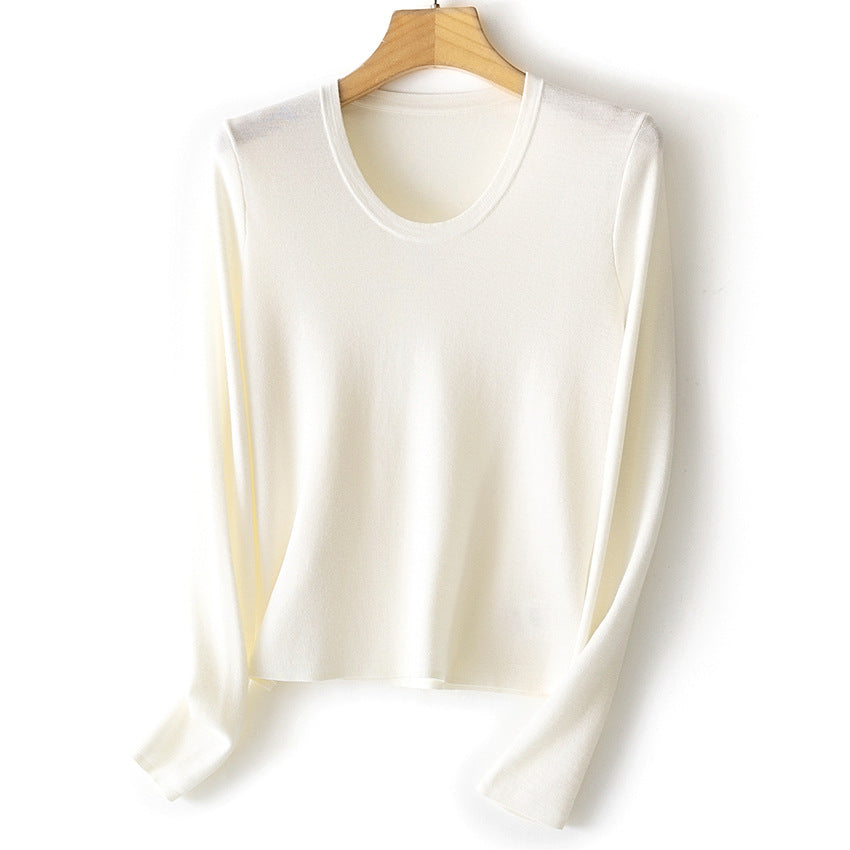 Damen Feinstrick-Langarmshirt mit Rundhalsausschnitt und leichter A-Linie Drune