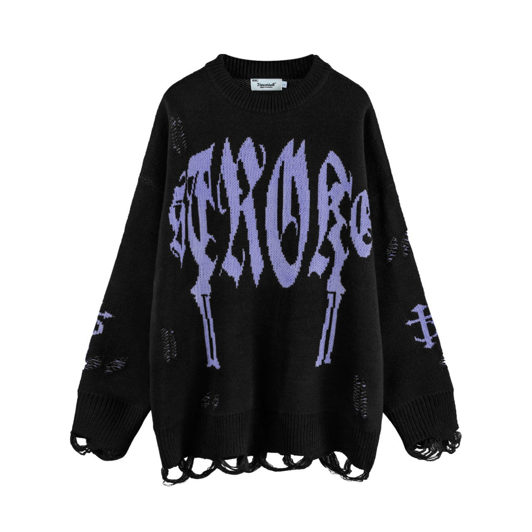 Damen Oversized Rundhalspullover Drune