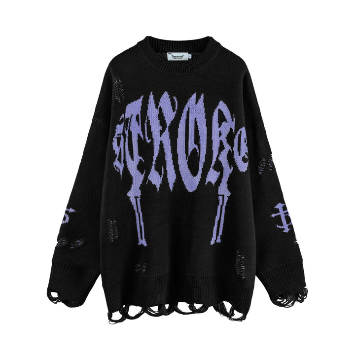 Damen Oversized Rundhalspullover Drune