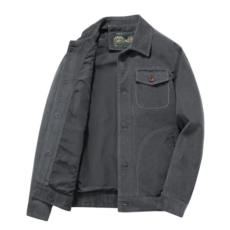 Herren Kordjacke im Worker-Stil mit gesteppter Innenfütterung Drune