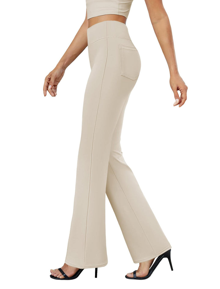 Damen Hochtaillierte Bootcut-Hosen Drune
