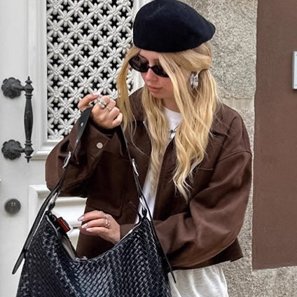 Damen modische Wildlederjacke im angesagten Oversized-Schnitt Drune
