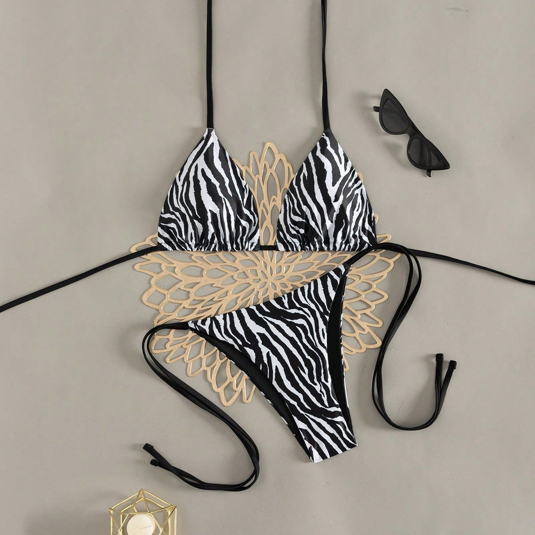Damen Triangel-Bikini in auffälligem Tiermuster Drune