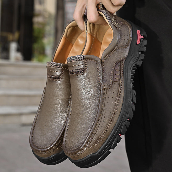 Herren Premium-Leder Mokassins mit rutschfester Laufsohle Drune