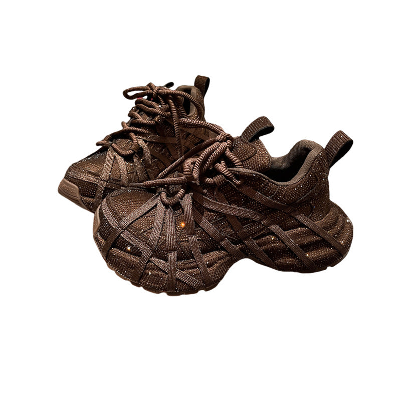 Damen Glamouröse Chunky‑Sneaker mit komplettem Strassbesatz und profilierter Gummisohle Drune