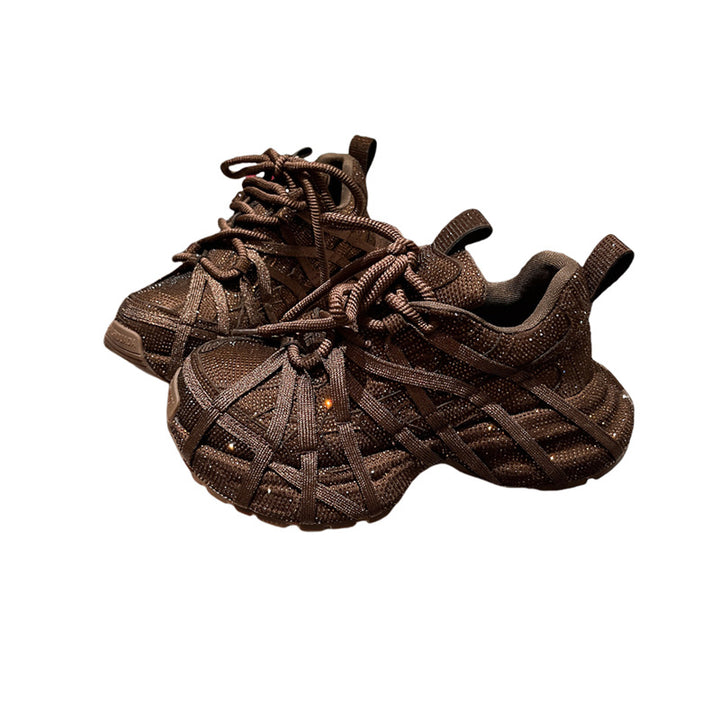 Damen Glamouröse Chunky‑Sneaker mit komplettem Strassbesatz und profilierter Gummisohle Drune
