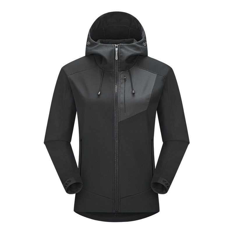 Herren Softshell-Trekkingjacke mit Kapuze atmungsaktiv winddicht dehnbar Drune