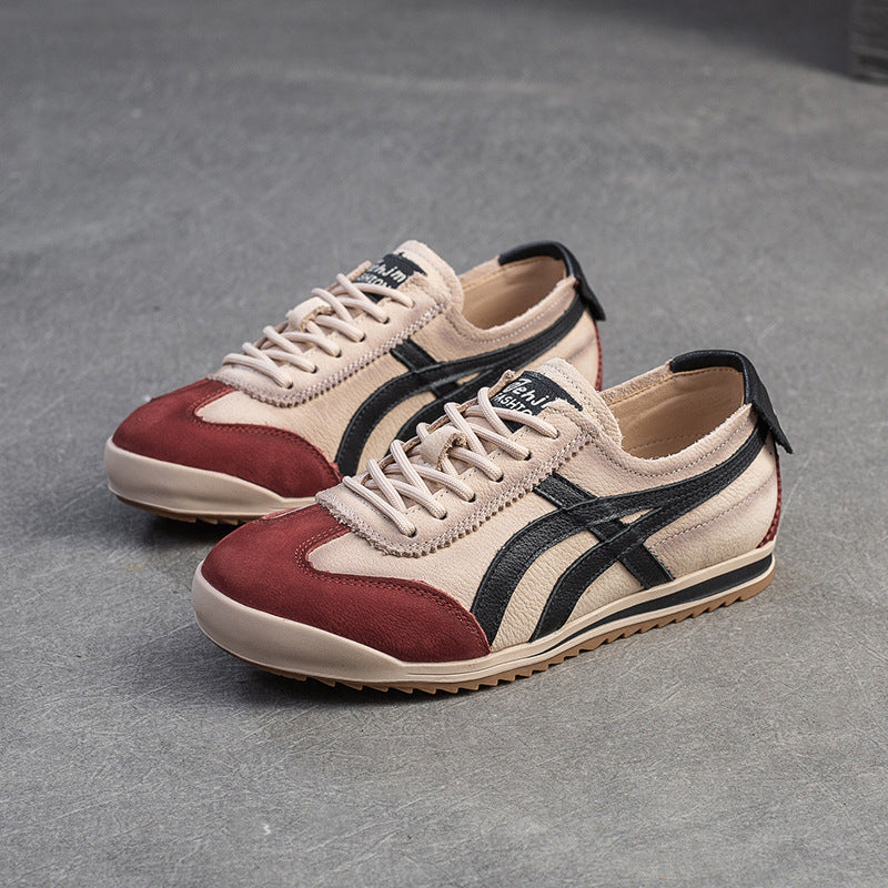 Damen Retro-Style Sneaker mit Premium-Leder und bequemer Sohle Drune