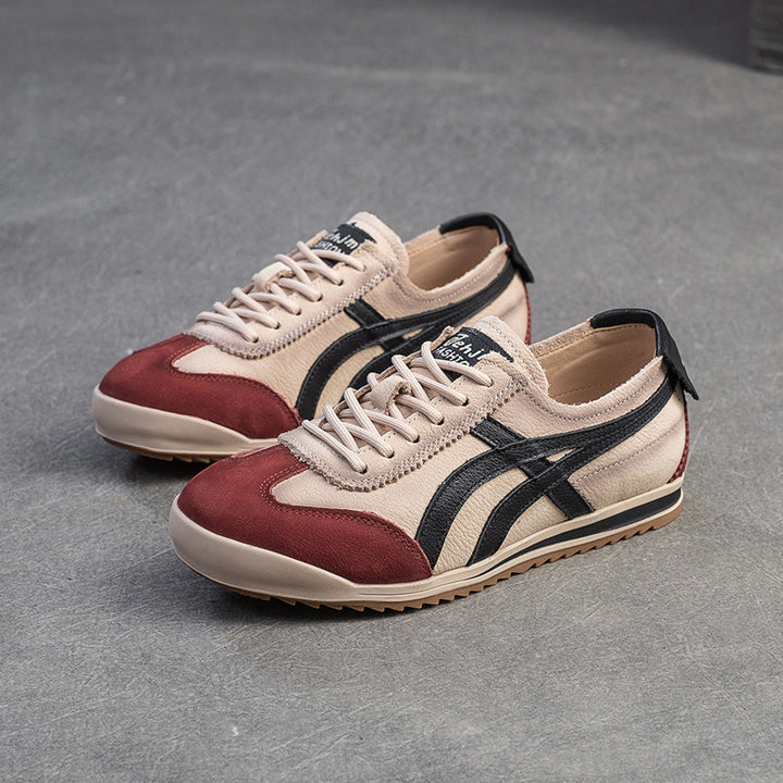 Damen Retro-Style Sneaker mit Premium-Leder und bequemer Sohle Drune