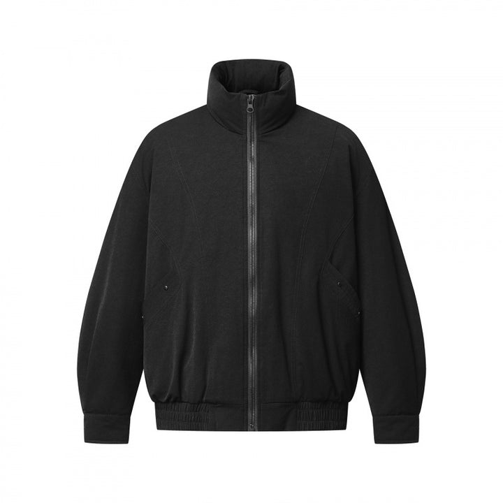 Herren Oversized Bomberjacke aus Veloursleder‑Optik mit hohem Stehkragen und elastischem Saum Drune