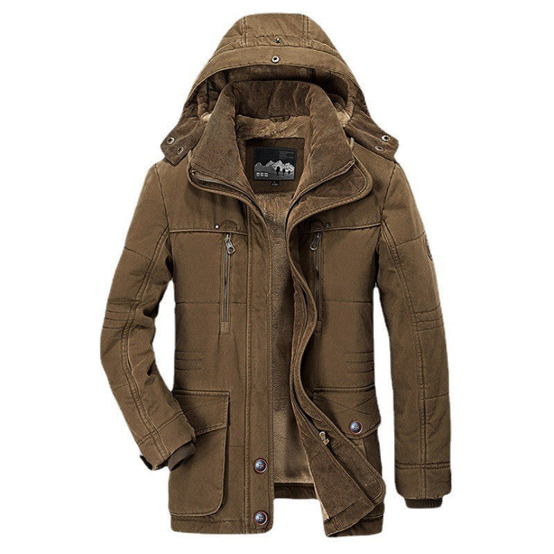 Herren nan arktis-inspirierter Fieldparka mit Cord-Innenkragen, abnehmbarer Kapuze und multifunktionalen Taschen Drune