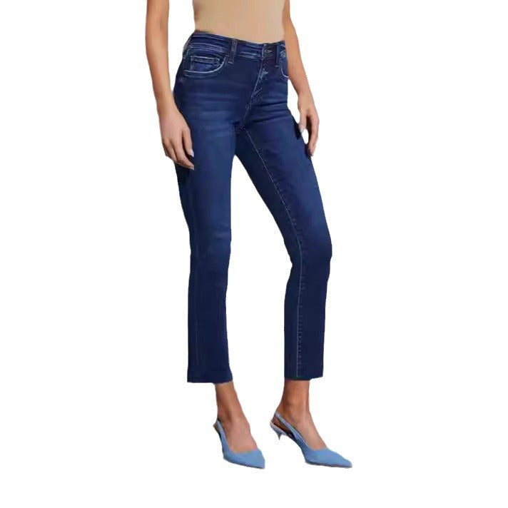Damen zeitlose Jeans im modernen Schnitt mit cropped Bein Drune