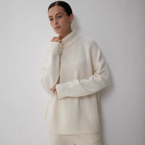 Damen Oversized Rollkragenpullover Drune