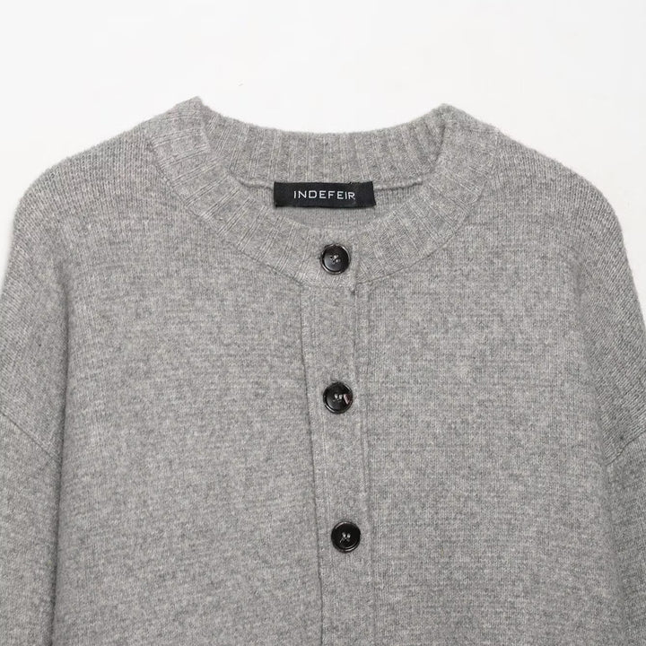 Damen lässiger Strickcardigan mit Knopfdetails Drune