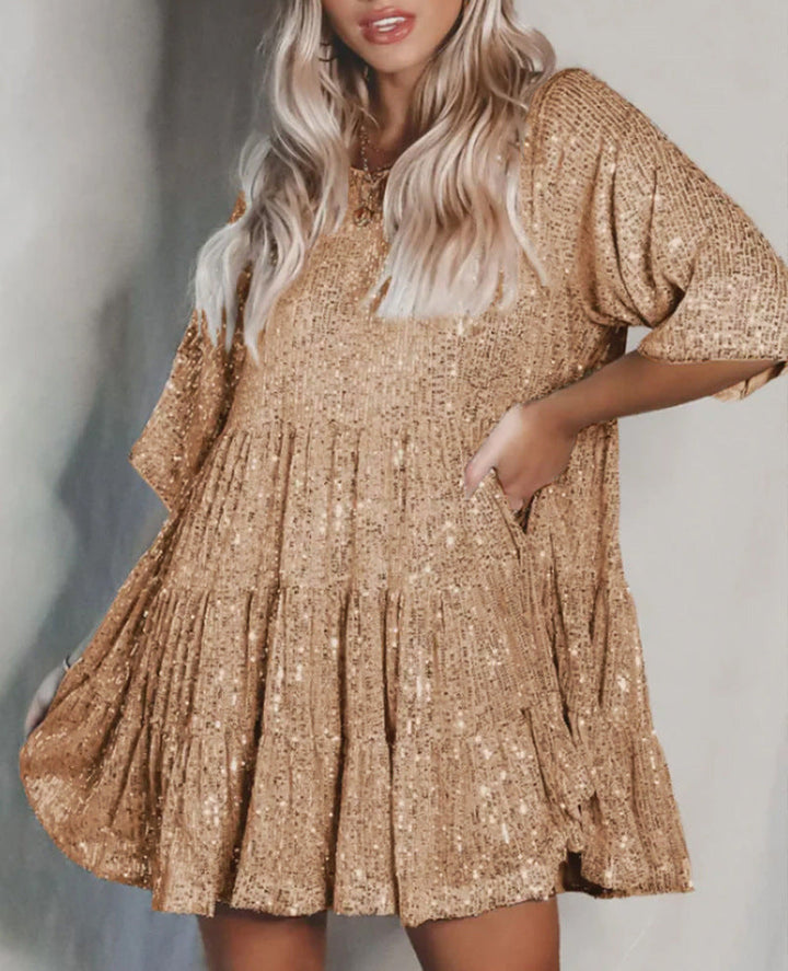 Damen Glitzerndes Partykleid Drune