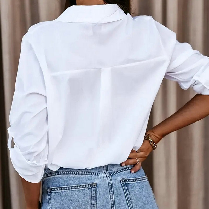 Damen lässige Bluse mit hochwertiger Baumwolle Drune