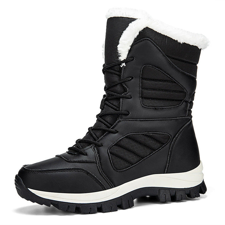 Damen Warm gefütterte Winterstiefel mit rutschfester Gummisohle Drune