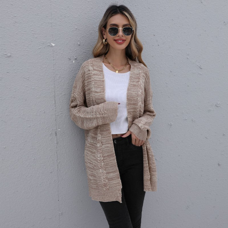 Damen Modischer Strickcardigan mit lockeren Ärmeln Drune