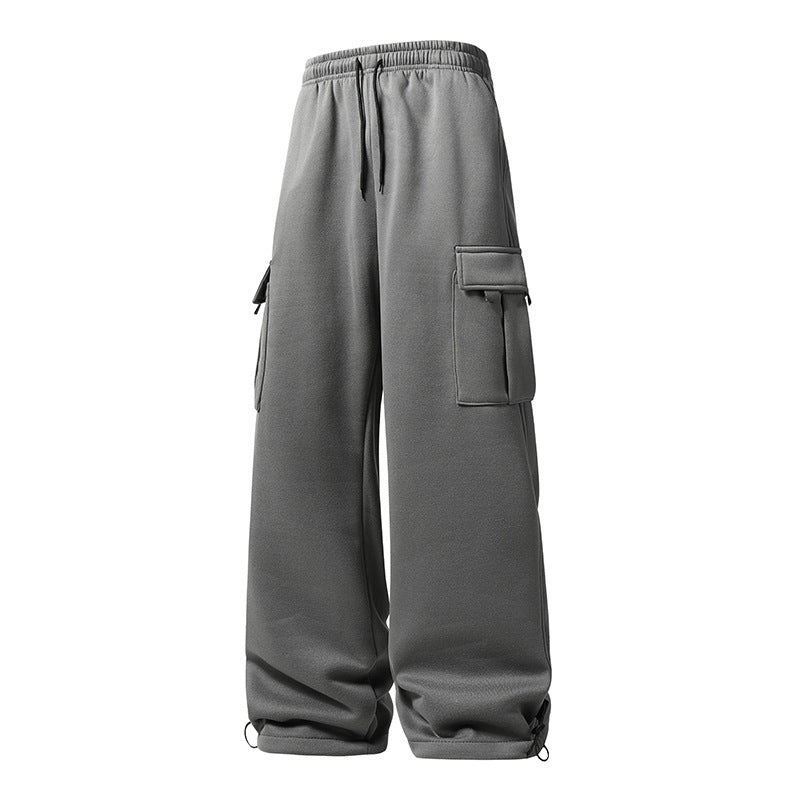 Herren Weite Cargo-Jogginghose mit Thermofleece, Tunnelzugbund & verstellbaren Beinabschlüssen Drune