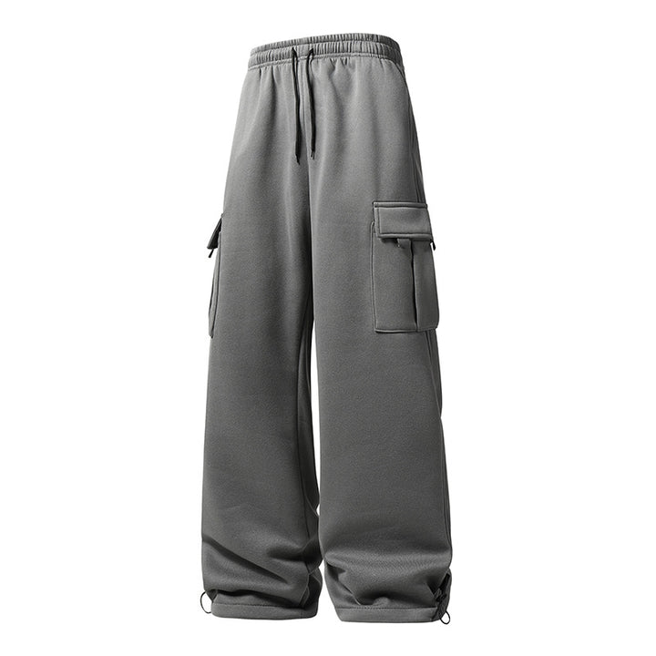Herren Weite Cargo-Jogginghose mit Thermofleece, Tunnelzugbund & verstellbaren Beinabschlüssen Drune