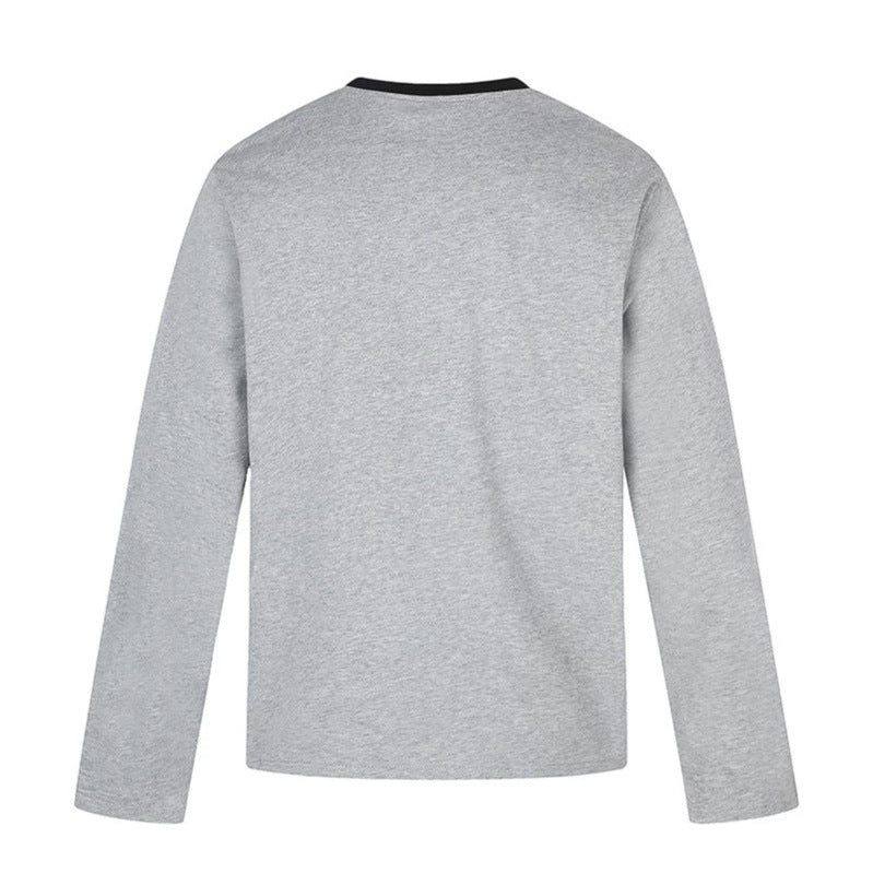 Damen Langarmshirt mit Vintage-Illustration, Kontrastkragen und Relaxed-Fit Drune