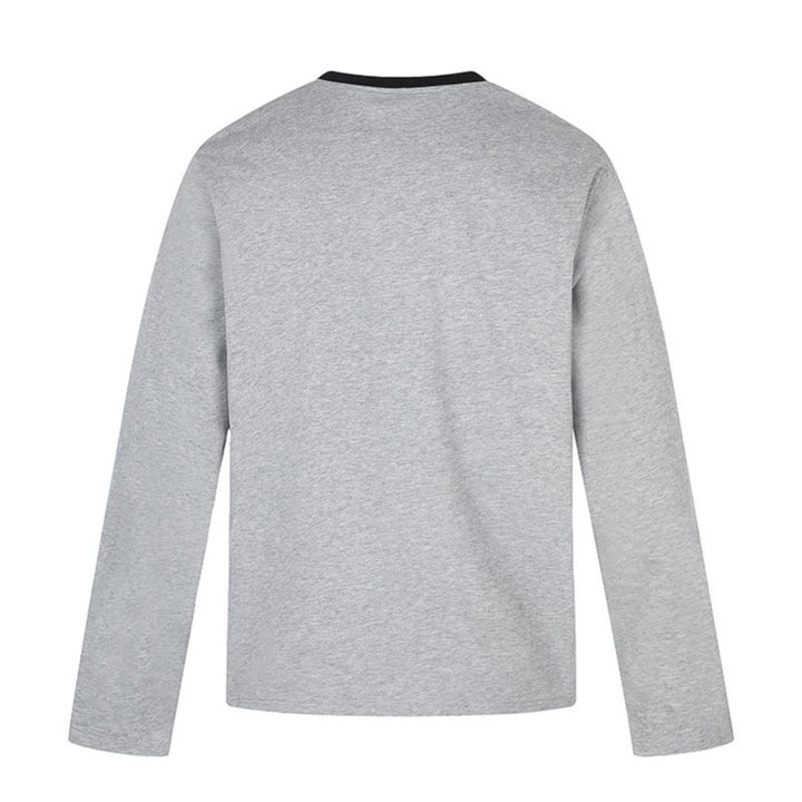 Damen Langarmshirt mit Vintage-Illustration, Kontrastkragen und Relaxed-Fit Drune