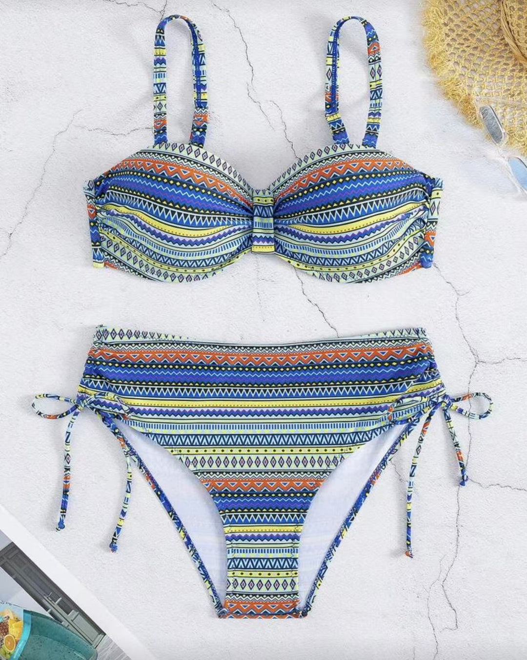 Damen Bikini-Set mit modischem Wickel-Detail und anpassbarem Bund Drune