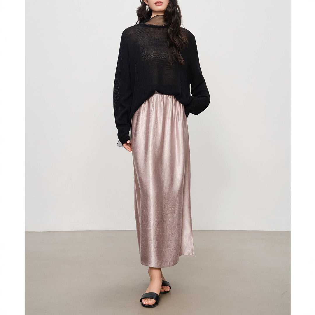 Damen Eleganter Maxirock aus hochwertigem Chiffon Drune