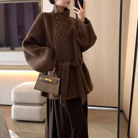 Damen Modischer und eleganter Wollmantel Drune