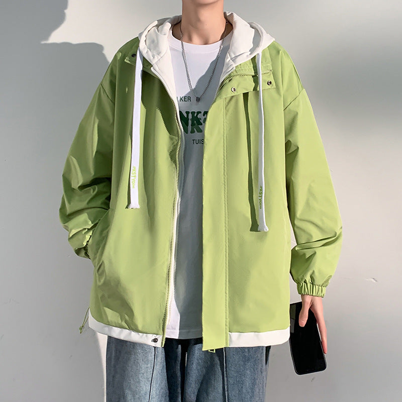 Herren zweilagige Softshell-Overlayerjacke mit Kapuze, wind- und wasserabweisender Membran und verstellbarem Saum Drune