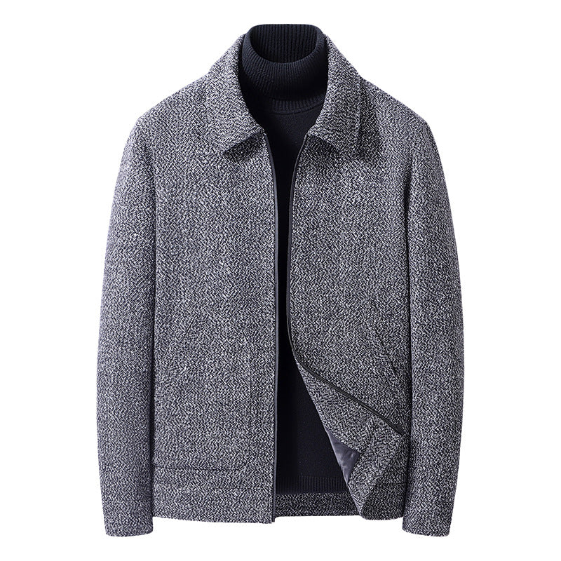 Herren Tweed-Blouson mit Hemdkragen, leicht wattierter Innenlage und aufgesetzten Taschen Drune