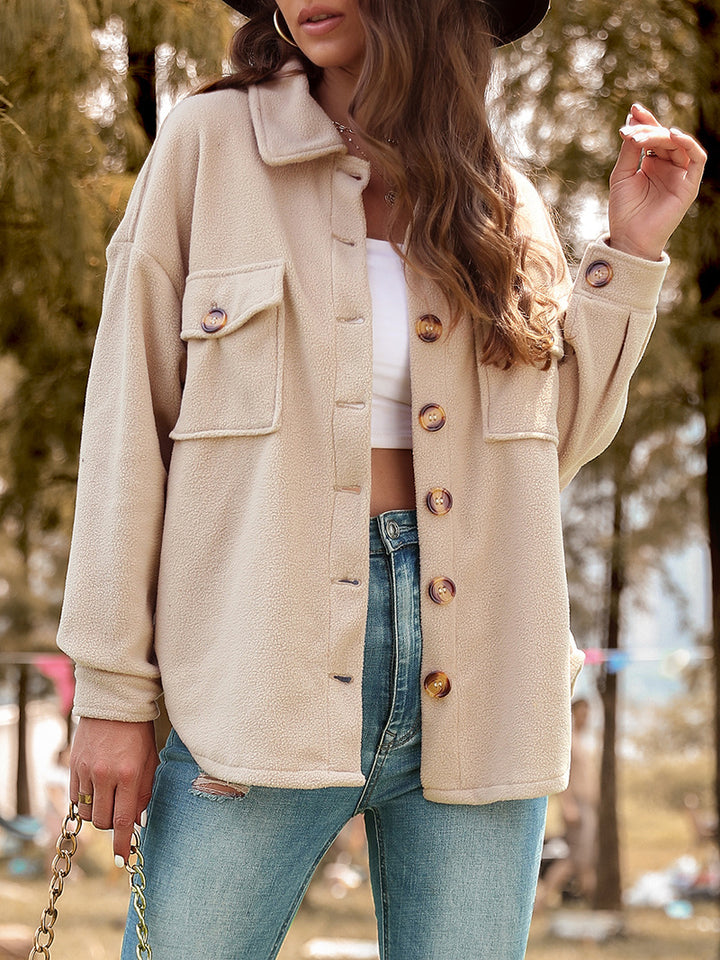 Damen Flauschige Oversized Jacke Drune