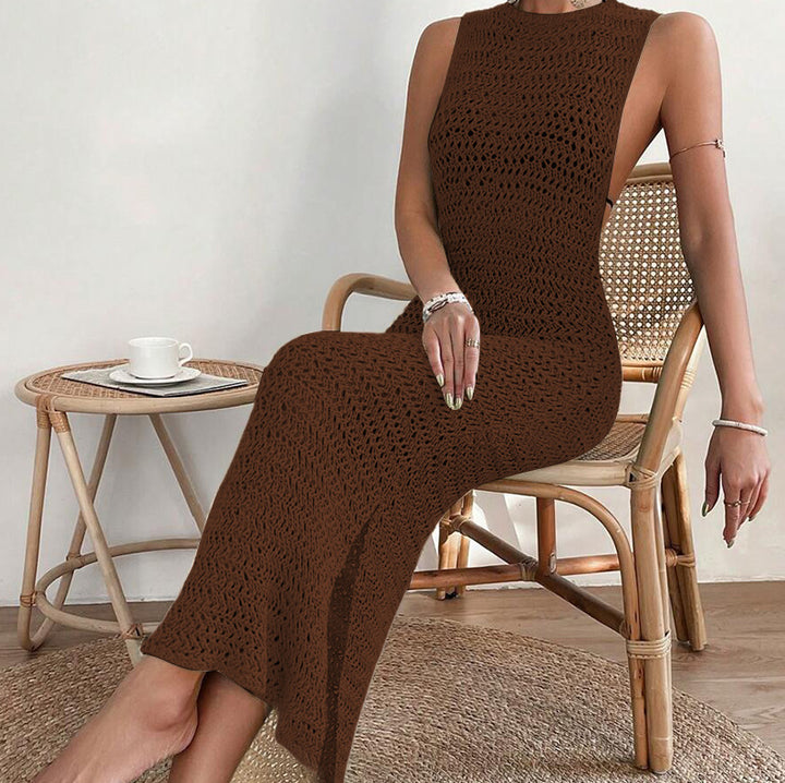 Damen langes Häkelkleid Drune